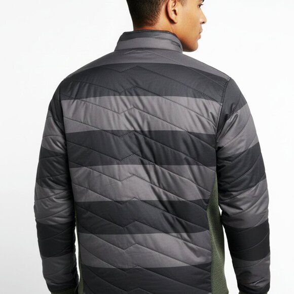 🔥 NIKE Mens Quilted Padded Training Winter Jacket Gray/Black Athletic Coat Sz L - Picture 7 of 9